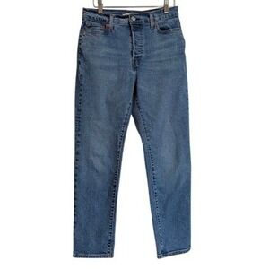 Levi's Women Wedgie Straight Jeans‎ Size 29 Blue Stretch Denim Casual Classic